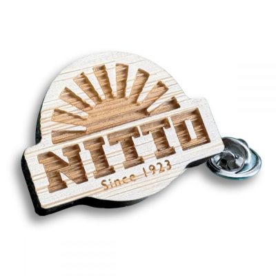 Picture of ENGRAVED BAMBOO BADGE (UK MADE: BESPOKE 35MM)