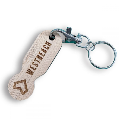 Picture of LONG BAMBOO TROLLEY COIN KEYRING (UK MADE)