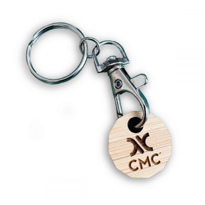 Picture of BAMBOO TROLLEY COIN KEYRING (UK MADE)