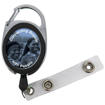 Picture of CARABINER SECURITY SKI PASS HOLDER PULL REEL with Decal.