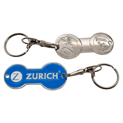 Picture of DOG BONE TROLLEY COIN KEYRING (PRINTED)