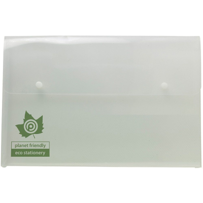 Picture of ECO-ECO A4+ 95% RECYCLED CLEAR TRANSPARENT EXPANDING 2 STUD WALLET (UK STOCK)