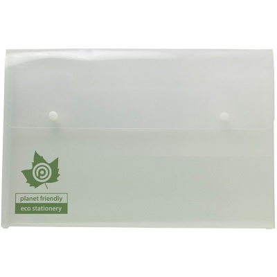 Picture of ECO-ECO A4+ 95% RECYCLED CLEAR TRANSPARENT EXPANDING 2 STUD WALLET (UK STOCK).