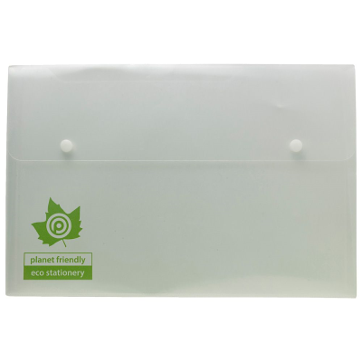 Picture of ECO-ECO A4+ 95% RECYCLED CLEAR TRANSPARENT TRIPLE STORAGE STUD WALLET (UK STOCK)