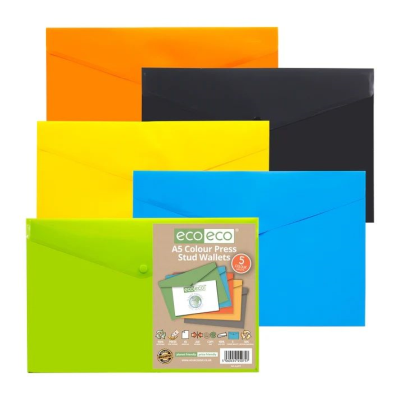 Picture of ECO-ECO A5 50% RECYCLED PRESS STUD WALLET (UK STOCK).