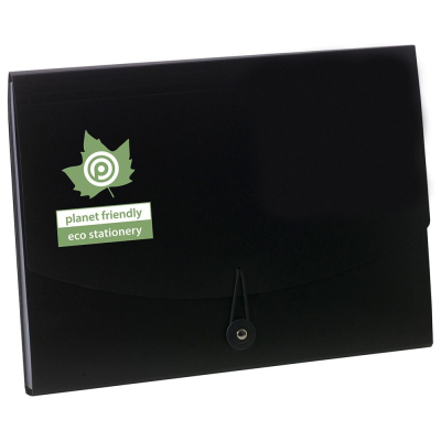Picture of ECO-ECO A4 50% RECYCLED 7 POCKET BLACK EXPANDING FILE (UK STOCK)