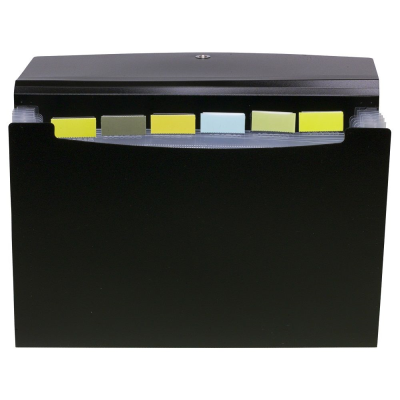 Picture of ECO-ECO A4 50% RECYCLED 7 POCKET BLACK EXPANDING FILE (UK STOCK)