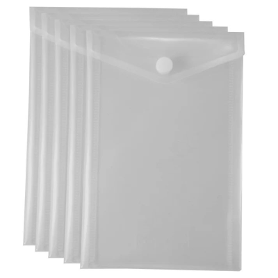 Picture of ECO-ECO A6 95% RECYCLED CLEAR TRANSPARENT PORTRAIT PRESS STUD WALLET (UK STOCK).