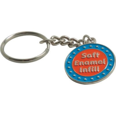 Picture of STAMPED IRON SOFT ENAMEL KEYRING CHAIN (40MM)