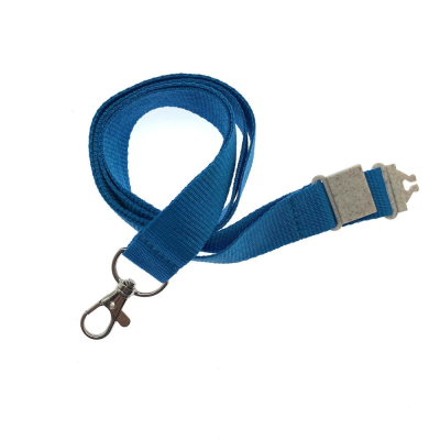 Picture of 20MM FLAT RECYCLED PET LANYARD in Blue PMS 2196 (Uk Stock).