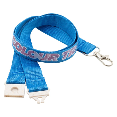 Picture of 20MM FLAT RECYCLED PET LANYARD in Blue PMS 2196 (Uk Stock)