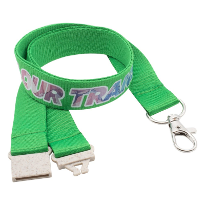 Picture of 20MM FLAT RECYCLED PET LANYARD in Green PMS 355 (Uk Stock)