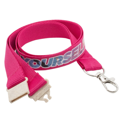 Picture of 20MM FLAT RECYCLED PET LANYARD in Process Magenta (Uk Stock)