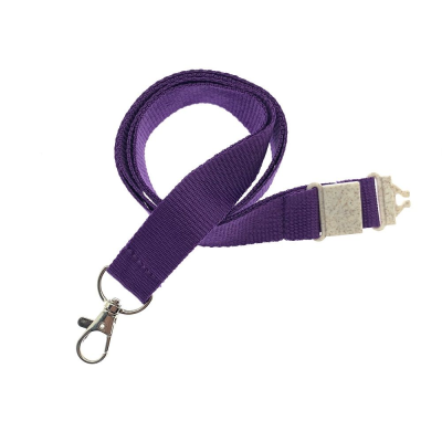 Picture of 20MM FLAT RECYCLED PET LANYARD in Purple PMS 268 (Uk Stock).