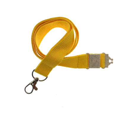 Picture of 20MM FLAT RECYCLED PET LANYARD in Yellow PMS 109 (Uk Stock)