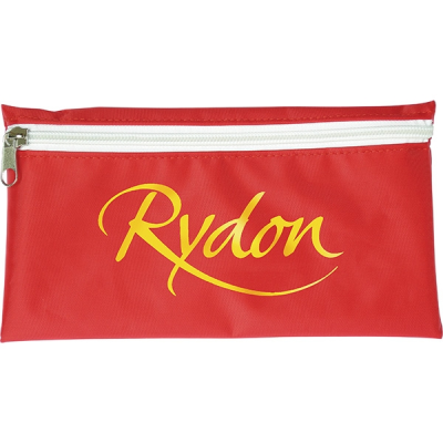 Picture of NYLON PENCIL CASE in Red with White Zip