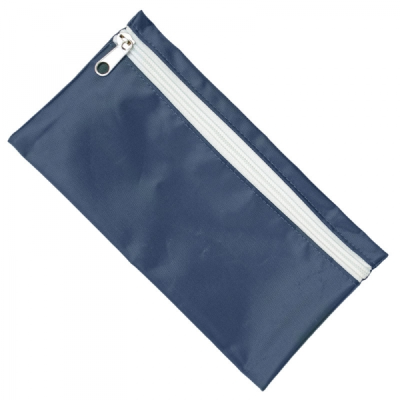 Picture of NYLON PENCIL CASE in Navy with White Zip.