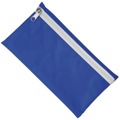 Picture of NYLON PENCIL CASE in Royal Blue with White Zip.