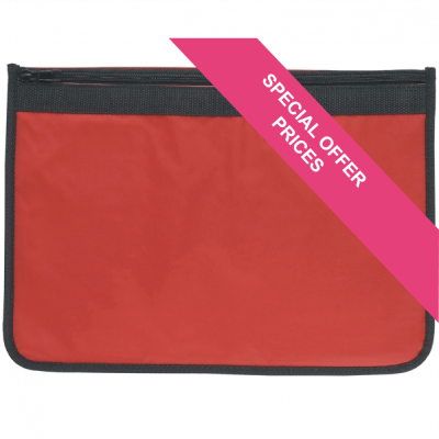 Picture of NYLON DOCUMENT WALLET in Red with Black Edging