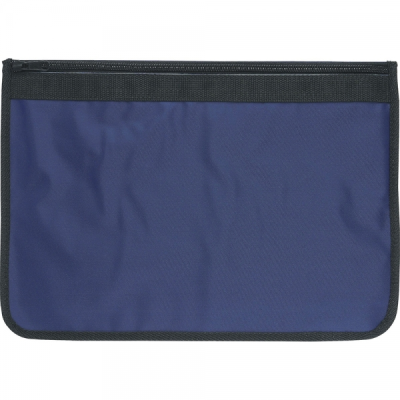 NYLON DOCUMENT WALLET in Navy with Black Edging