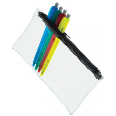 Picture of PVC PENCIL CASE (UK STOCK: CLEAR TRANSPARENT with Black Zip)