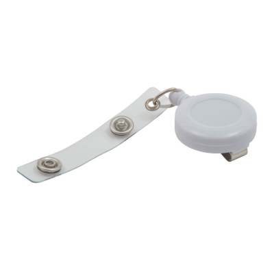 Picture of PLASTIC SECURITY SKI PASS HOLDER PULL REEL (UK STOCK: WHITE)