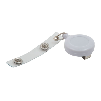 Picture of PLASTIC SECURITY SKI PASS HOLDER PULL REEL (UK STOCK: WHITE).