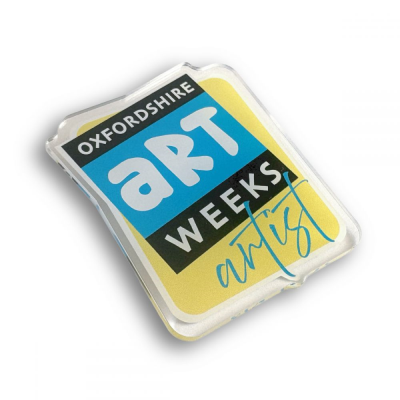 Picture of RECYCLED ACRYLIC CLUTCH PIN BADGE (UK MADE: BESPOKE 50MM)