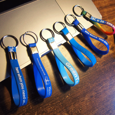 Picture of PRINTED SILICON LOOP KEYRING.