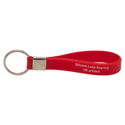 Picture of PRINTED SILICON LOOP KEYRING (UK STOCK: RED).