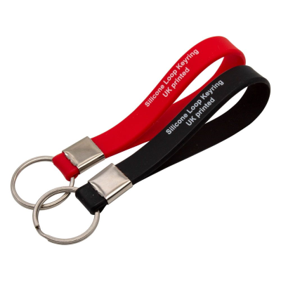 Picture of PRINTED SILICON LOOP KEYRING (UK STOCK: RED).