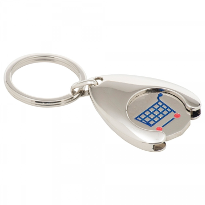 WISHBONE TROLLEY COIN KEYRING (STAMPED IRON SOFT ENAMEL INFILL)