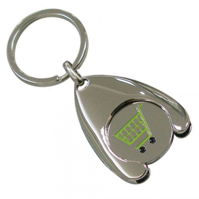 Picture of WISHBONE TROLLEY COIN KEYRING (STAMPED IRON SOFT ENAMEL INFILL)