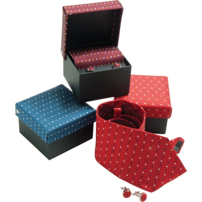 Picture of WOVEN MICRO POLYESTER TIE & CUFFLINK BOX SET