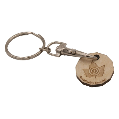 Picture of WOOD TROLLEY COIN KEYRING