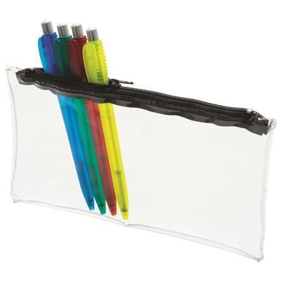 Picture of CLEAR TRANSPARENT PVC PENCIL CASE with Black Zip
