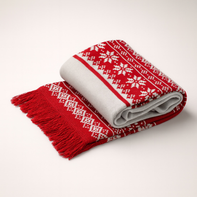 Picture of KNITTED CHRISTMAS SCARF.