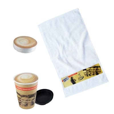 Picture of PERSONALIZED PRINTED BORDER TOWEL in a Tin (50X90 Cm).