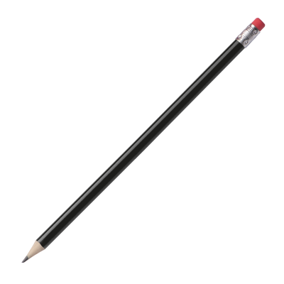 Picture of PENCIL with Rubber in Black .
