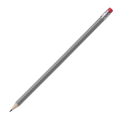 Picture of PENCIL with Rubber in Silver Grey .