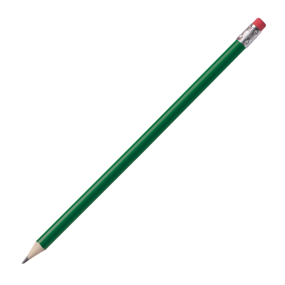 Picture of PENCIL with Rubber in Green .