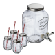Picture of GLASS DISPENSER with 4 Jugs Braga in Clear Transparent 