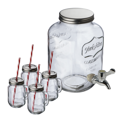 Picture of GLASS DISPENSER with 4 Jugs Braga in Clear Transparent 