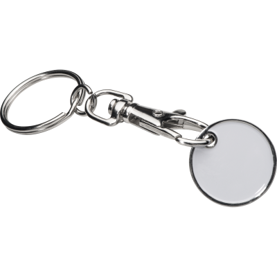 Picture of KEYRING with Shopping Coin in White 
