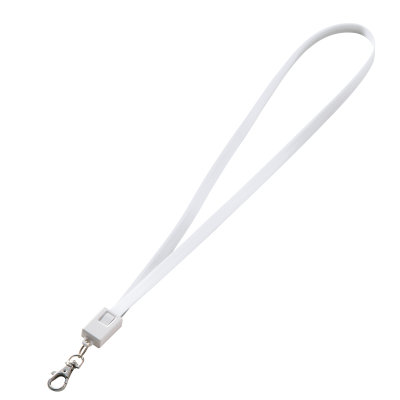 Picture of LANYARD with Universal Charger Cable Reno in White 