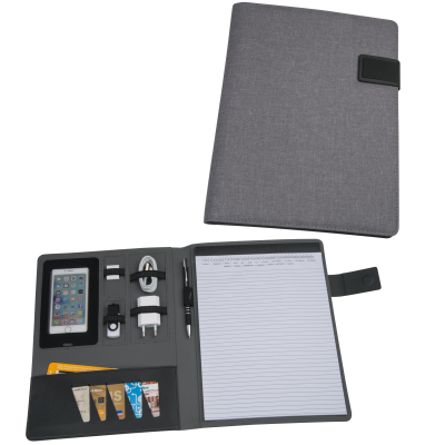 Picture of A4 CONFERENCE FOLDER SALERMO in Silver Grey 