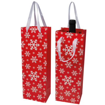 Picture of WINE BAG in Christmas Design in Red 
