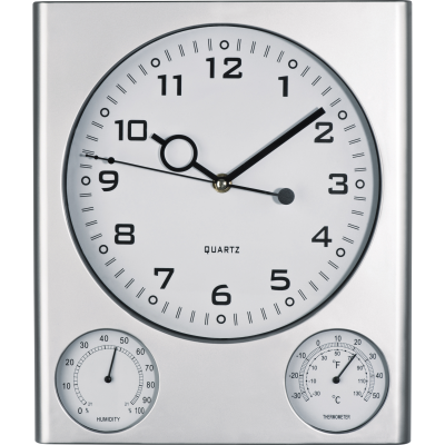Picture of PLASTIC WALL CLOCK DEN HAAG in Silver Grey 
