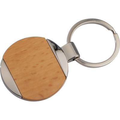 Picture of METAL-WOODEN KEYRING LANGHAUS in Brown 