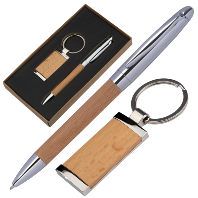 Picture of METAL WOOD GIFT SET ENSCHEDE in Brown 